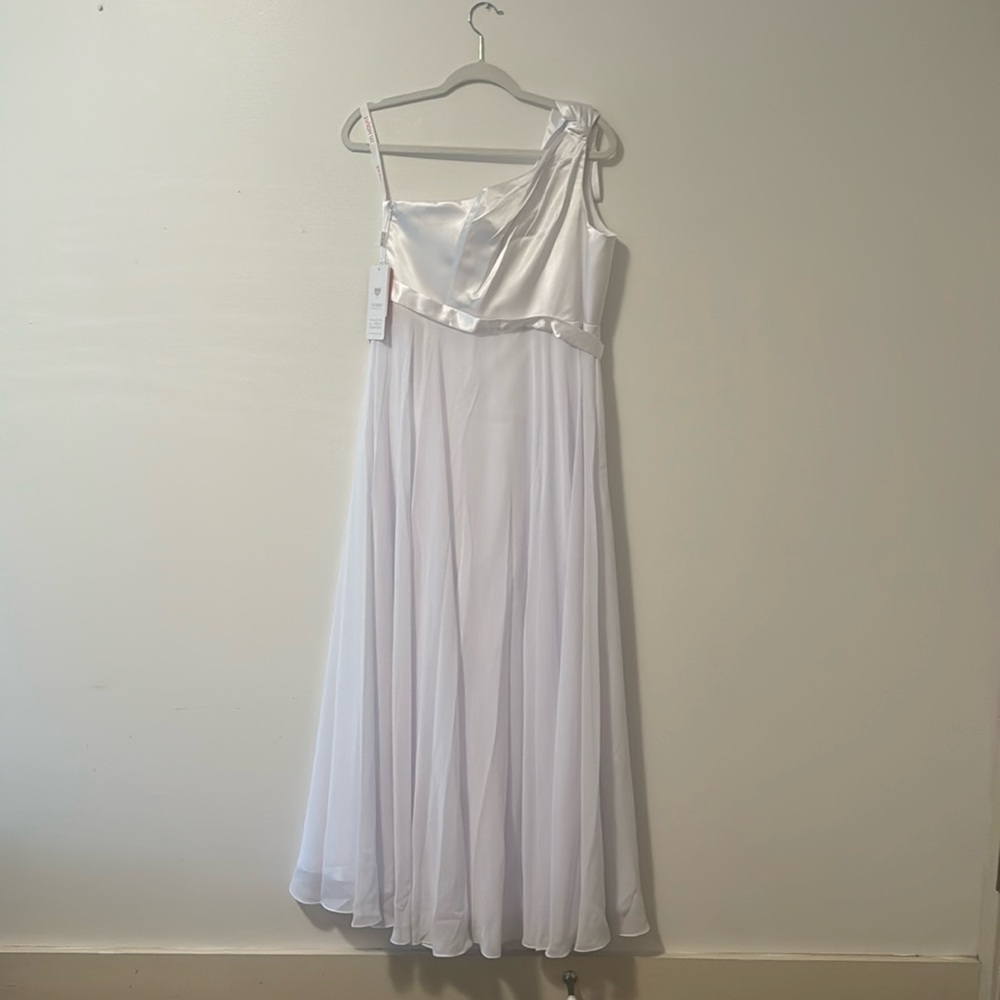 white one strap wedding occasion dress